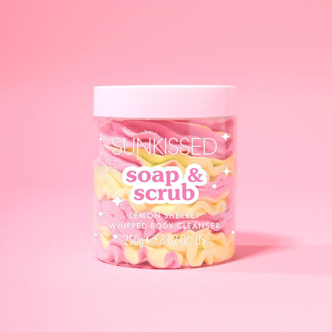 Sunkissed | Soap & Scrub Whipped Body Cleanser | Lemon Sherbet 250g -VEGAN